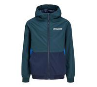 JACK&JONES JUNIOR JJERUSH Blocking Hood Bomber Noos MNI, Veste Bomber Garçon, Magical Forest/Detail:Navy Blazer/Nautical Blue Blocking, 104