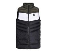 JACK&JONES JUNIOR JJESPRINT Puffer Bodywarmer Collar JNR Gilet Noir/Détails : Blanc/Rosine Blocking, 152, Noir/détail : blanc/rosin, 152 cm