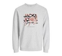 JACK&JONES JUNIOR Joraruba AOP Branding Sweat Crew N Mni Maillot de survêtement, Blanc éclatant/Coupe : Ample, 6 Ans Garçon
