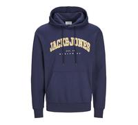 Jack & Jones Junior Sweat à capuche Ecaleb Varsity Pls bleu - tissu brossé, poche kangourou XXXXXL
