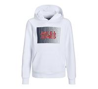 JACK & JONES Junior Sweat à Capuche Jjecorp Play Noos JNR pour garçon, Blanc, 140 cm