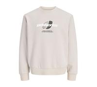 Jack & Jones Junior Sweat 'JCOClub Branding' crème / noir / blanc, Taille 140