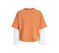 Jack & Jones Junior Sweat 'JCOECHO' orange / blanc, Taille 152