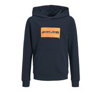 Jack & Jones Junior Sweat 'JJCOLE' bleu marine / orange / blanc, Taille 152
