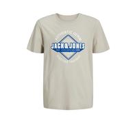 Jack & Jones Junior T-Shirt bleu marine / gris clair / blanc cassé, Taille 176