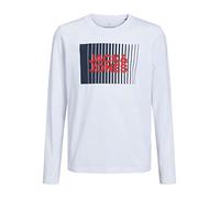 Jack & Jones Junior T-Shirt JJECORP pour garçon avec Logo Play LS Col O Noos JNR Blanc 152, Blanc., 152 cm
