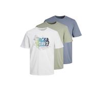 JACK&JONES JUNIOR T-Shirt pour garçon, Desert Sage/Pack : Pierre Silex + Blanc, 128 cm