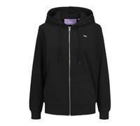 Jack & Jones Jxabbie RLX Ls Every Zip Hood SWT Noos Veste de survêtement, Noir/imprimé : Logo Jjxx Blanc Brillant, S Femme
