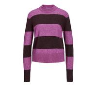 Jack & Jones Jxchick Crew Neck Knit Sn Pull en Tricot, Rouge Fuchsia/Rayures : Sassafras, L Femme