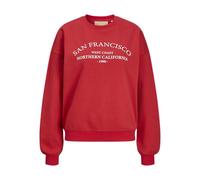 Jack & Jones Jxcilla RLX Ls Print Crew SWT Maillot de survêtement, Racing Rouge, L Femme