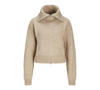 Jack & Jones Jxgilly Cardigan à col Haut en Tricot, Peyote/Détail:/Limeade Neck Piping, L Femme