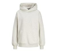 Jack & Jones Jxjasmin Loose Ls Sweat à Capuche Sweatshirt, Blanc-Gris, M Femme
