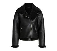 JACK & JONES Jxlee Veste Aviateur Imitation Peau de Mouton Otw Sn Veste, Femme, Noir, M