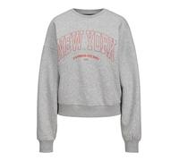 JACK & JONES Jxmerle RLX Short Ls Crew SWT Maillot de survêtement, Mélange de Gris Clair/imprimé : New York, M Femme