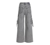 Jack & Jones Jxtokyo Wide Cargo MW Jeans DNM Pantalon, Gris Denim, 27W x 32L Femme
