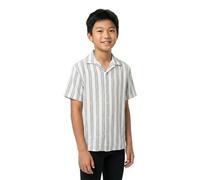 Jack & Jones Kids Coba Stripe Resort Short Sleeve Shirt Blanc 16 Years Garçon