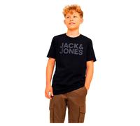 Jack & Jones T-shirt Jjecorp Logo manches courtes col rond Noir/Blanc 140 Garçon