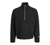 JACK & JONES Knit Half Zip Pls Jornorrebro Pull en Tricot à Demi-Fermeture Éclair, Noir, 5XL Homme