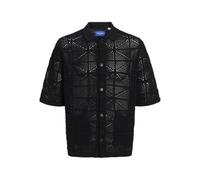 JACK & JONES Knit Jorretiro Se25 Polo tricoté au Crochet, Noir, XXL Hommes