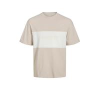JACK & JONES Legacy Blocking Tee O-neck N Plus Homme T-shirt, Beige Clair, 7XL