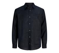 Jack & Jones Lin Hommes Chemise Manches Longues Boutonné Décontractée Smart Noir