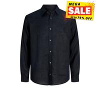 Jack & Jones Lin Hommes Chemise Manches Longues Boutonné Décontractée Smart Noir