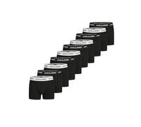 JACK & JONES Lot de 10 boxers basiques pour homme Jacanton, en coton, extensibles, noir, blanc, tailles S, M, L, XL, XXL, 3XL, 5 x noir/noir + 5 x noir/blanc (12284977), L