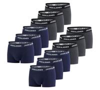JACK & JONES Lot de 12 boxers pour homme Basic Trunks Boxer Stretch Sous-vêtements Style rétro Coton Tailles S M L XL XXL 3XL 4XL 5XL 6XL 7XL 8XL, L