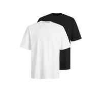 JACK & JONES Lot de 2 t-Shirts pour Homme, Noir/Blanc, S