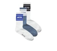 JACK & JONES Lot de 3 paires de chaussettes de tennis JACJERRY SN, Lapis Blue/pack : Oceanview - Sky Captain, taille unique