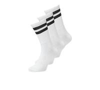 JACK & JONES Lot de 3 paires de chaussettes pour homme, Blanc/paquet : blanc - blanc, taille unique