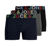 JACK & JONES Lot de 3 Shorts pour Homme - Grande Taille, Gris foncé mélangé/Bleu Marine, M