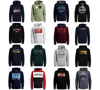 JACK & JONES Lot de 3 sweats à capuche en coton mélangé pour homme Tailles XS S M L XL 2XL 3XL 4XL 5XL, Lot de 3., XL