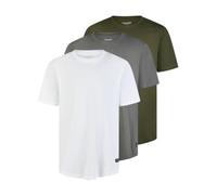 JACK & JONES Lot de 3 t-shirts pour homme, coupe régulière, manches courtes, en 100% coton bio, imprimés basiques d'été, col rond, noir, blanc, beige, vert, gris, tailles S, M, L, XL, XXL, 3XL, M