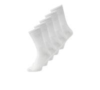 JACK & JONES Lot de 5 Chaussettes de Tennis Jacbasic Homme Chaussettes, Blanc, Taille unique