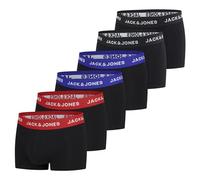 JACK & JONES Lot de 6 boxers pour homme, en coton, extensibles, style rétro, noir/rouge/vert/bleu/gris, tailles S/M/L/XL/XXL/3XL/4XL/5XL/6XL/7XL/8XL, XL