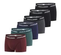 JACK & JONES Lot de 6 boxers pour homme, en coton, extensibles, style rétro, noir/rouge/vert/bleu/gris, tailles S/M/L/XL/XXL/3XL/4XL/5XL/6XL/7XL/8XL, 5XL