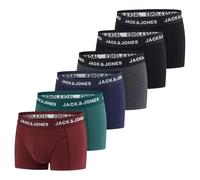 JACK & JONES Lot de 6 boxers pour homme, en coton, extensibles, style rétro, noir/rouge/vert/bleu/gris, tailles S/M/L/XL/XXL/3XL/4XL/5XL/6XL/7XL/8XL