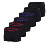 JACK & JONES Lot de 6 boxers pour homme, en coton, extensibles, style rétro, noir/rouge/vert/bleu/gris, tailles S/M/L/XL/XXL/3XL/4XL/5XL/6XL/7XL/8XL, Lot de 4, 3XL