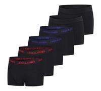 JACK & JONES Lot de 6 boxers pour homme, en coton, extensibles, style rétro, noir/rouge/vert/bleu/gris, tailles S/M/L/XL/XXL/3XL/4XL/5XL/6XL/7XL/8XL, Lot de 4, M