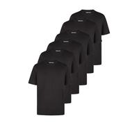 JACK & JONES Lot de 6 t-shirts basiques pour homme - Coupe droite - Col rond - Manches courtes - Pour l'été - Noir et blanc - Tailles S, M, L, XL, XXL, 3XL, 6 x noir (12284978), XL