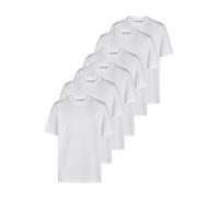 JACK & JONES Lot de 6 t-shirts basiques pour homme - Coupe droite - Col rond - Manches courtes - Pour l'été - Noir et blanc - Tailles S, M, L, XL, XXL, 3XL, 6 x blanc (12284978), S