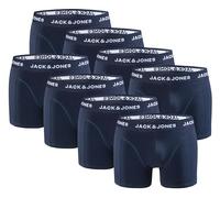 JACK & JONES Lot de 8 boxers pour homme - En coton - Confortables - Sous-vêtements moulants - Sous-vêtements élastiques pour tous les jours, bleu marine, L
