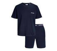 JACK & JONES Male 2er-Pack Einfarbig Loungewear Set Jaceverest SS Ensemble t-Shirt et Short W, Bleu, L (Lot de 2) Hommes