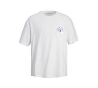JACK & JONES Male T-shirt Imprimé Col rond, Blanc, Medium