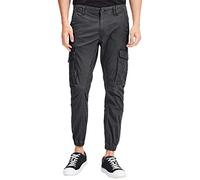 JACK & JONES Men Pants Cargo Jogger Trousers Paul Flake AKM 542 Twill Stretch, Couleurs:Gris, Taille de Pantalon:27W / 32L