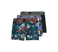 Jack & Jones - Boxers Homme Jacflower - Lot de 3 - Cerisier / Bleu marine / Noir - XXL