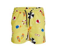 JACK & JONES Men's JPSTFIJI JJSWIM Big Prints Short de Bain Jaune Taille M, Jaune, M