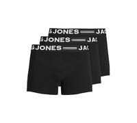 Jack & Jones Lot de 3 boxers Sense Trunks Homme, noirs ceinture noire, XL EU