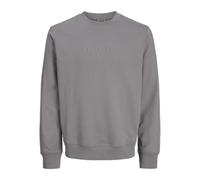 JACK & JONES Mold Print Crew Neck Jcorecharge Sweat à col Rond imprimé moulé, Flanelle Grise, L Homme